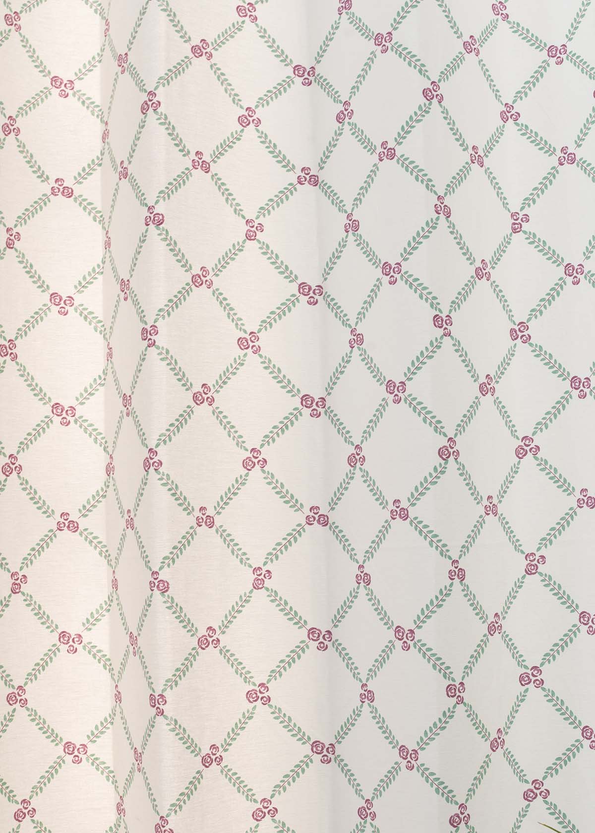 Climbing Roses Lavender 100% cotton floral curtain for living room - Light Reduction - Single Piece