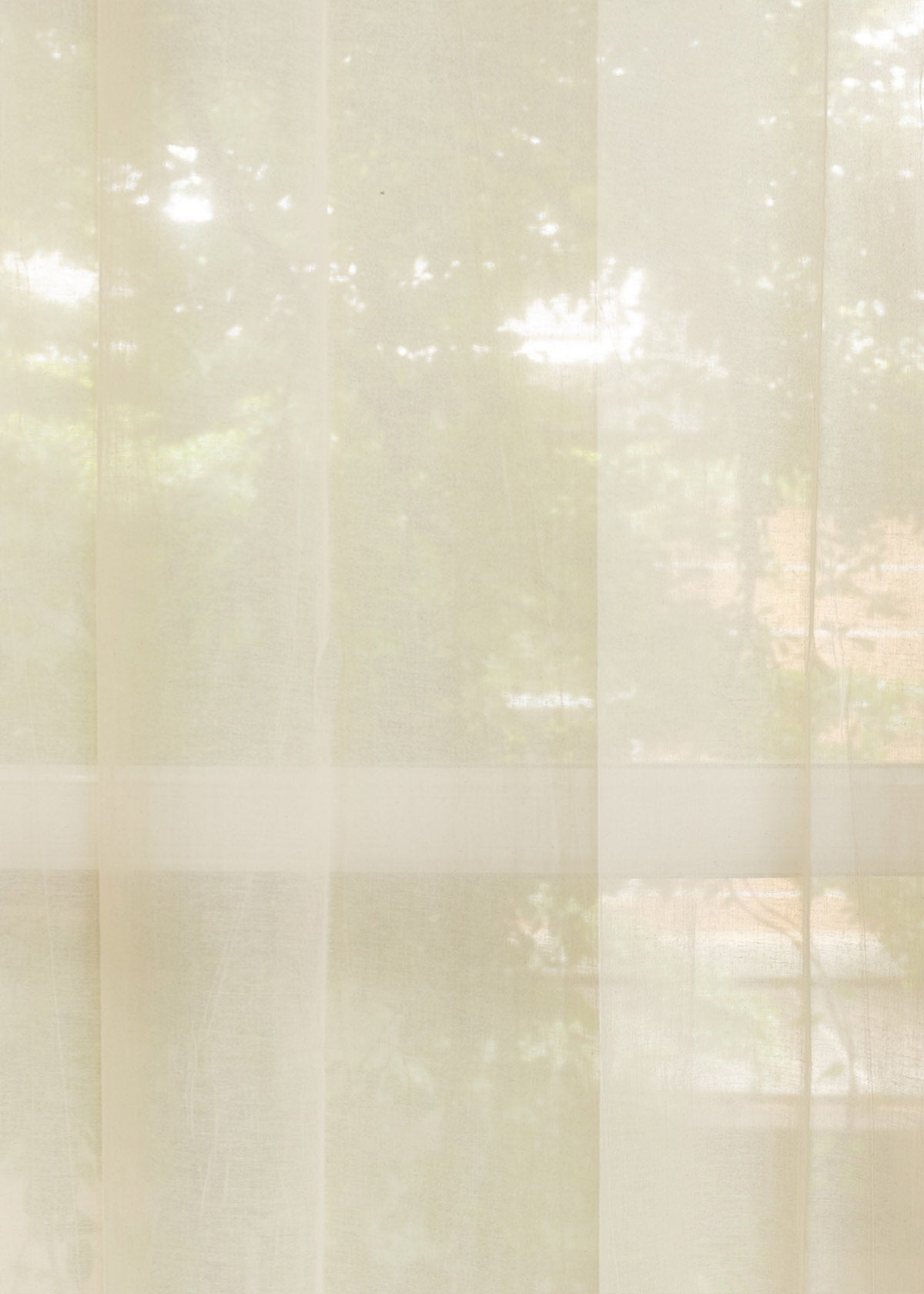 Solid Cream sheer 100% cotton plain curtain for Living room & bedroom - Light filtering - Single Piece