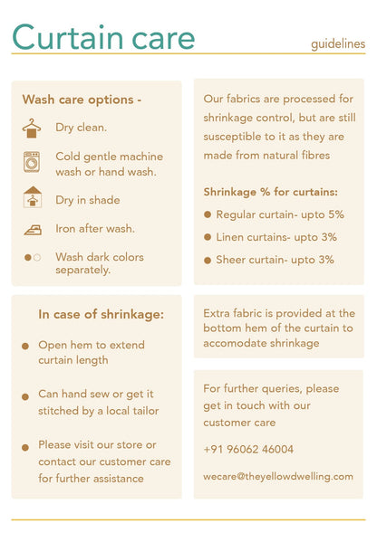 Indian Shimmer 100% cotton ethnic curtain for living room - Room darkening - Brown - Single Piece