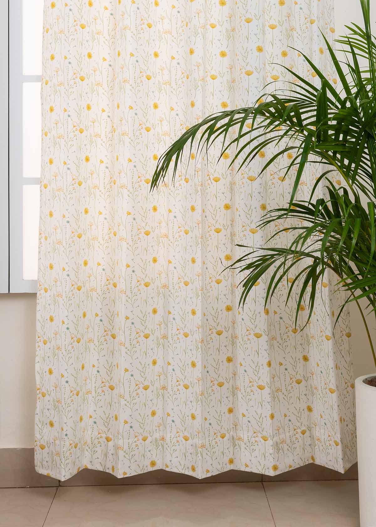 Drifting dandelion printed cotton Fabric - Yellow