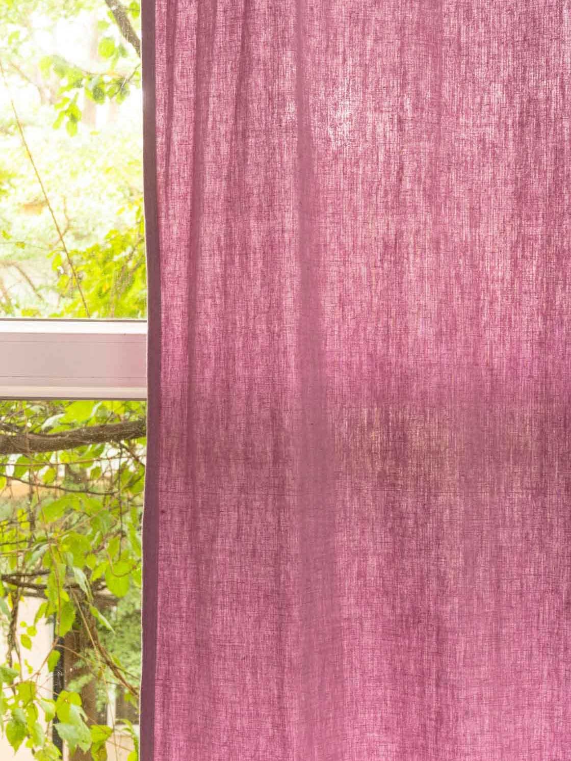 Solid linen Fabric - Lavender