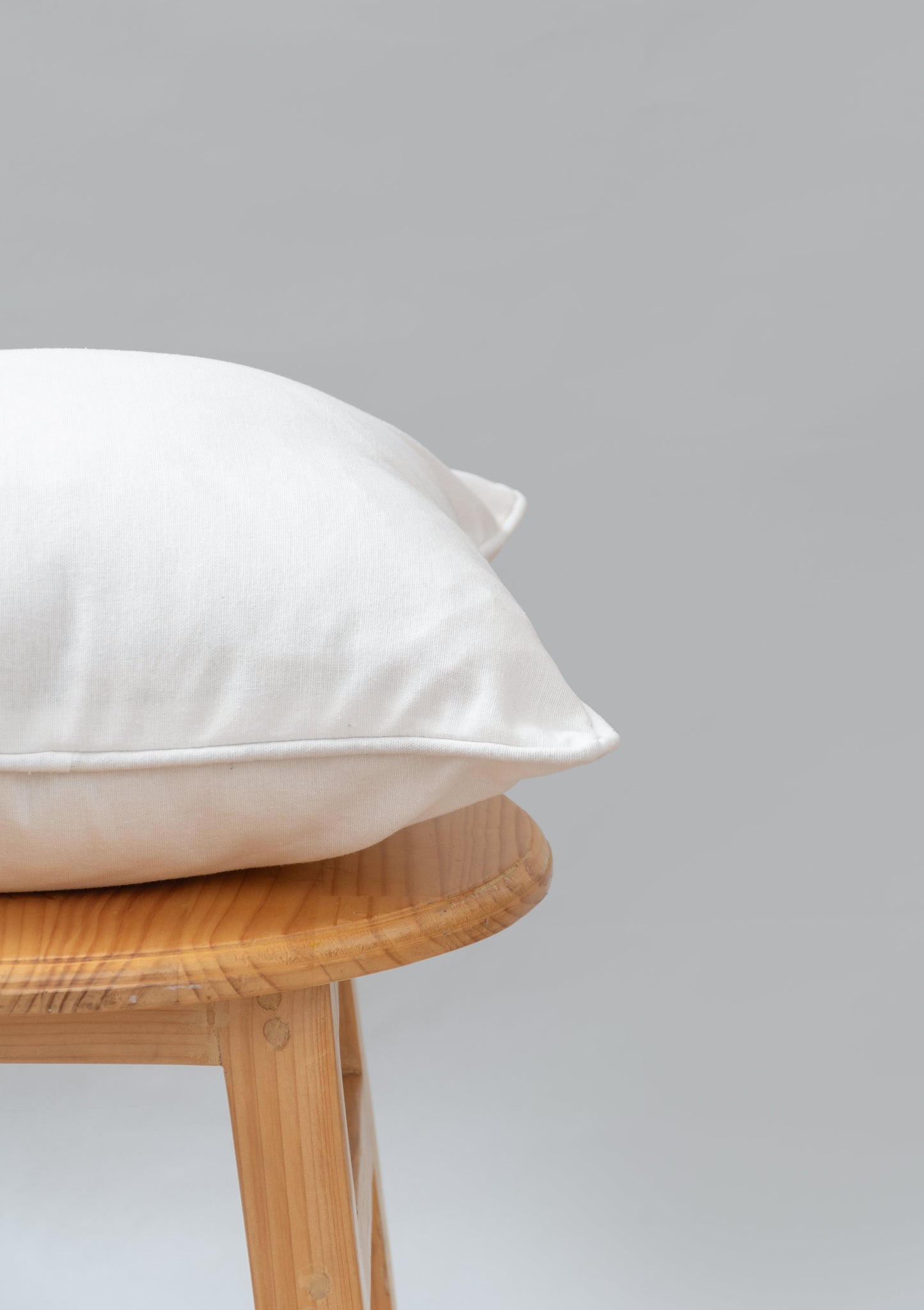 Solid White 100% cotton plain cushion cover for sofa