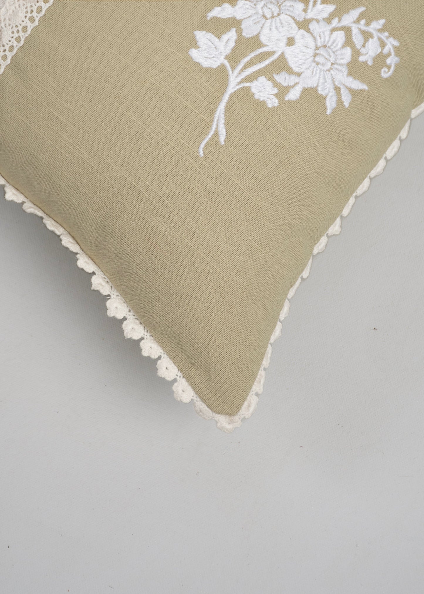 Celeste embroidered 100% Cotton Cushion Cover for Sofa - Nile Blue