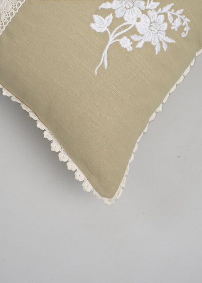 Celeste embroidered 100% Cotton Cushion Cover for Sofa - Nile Blue