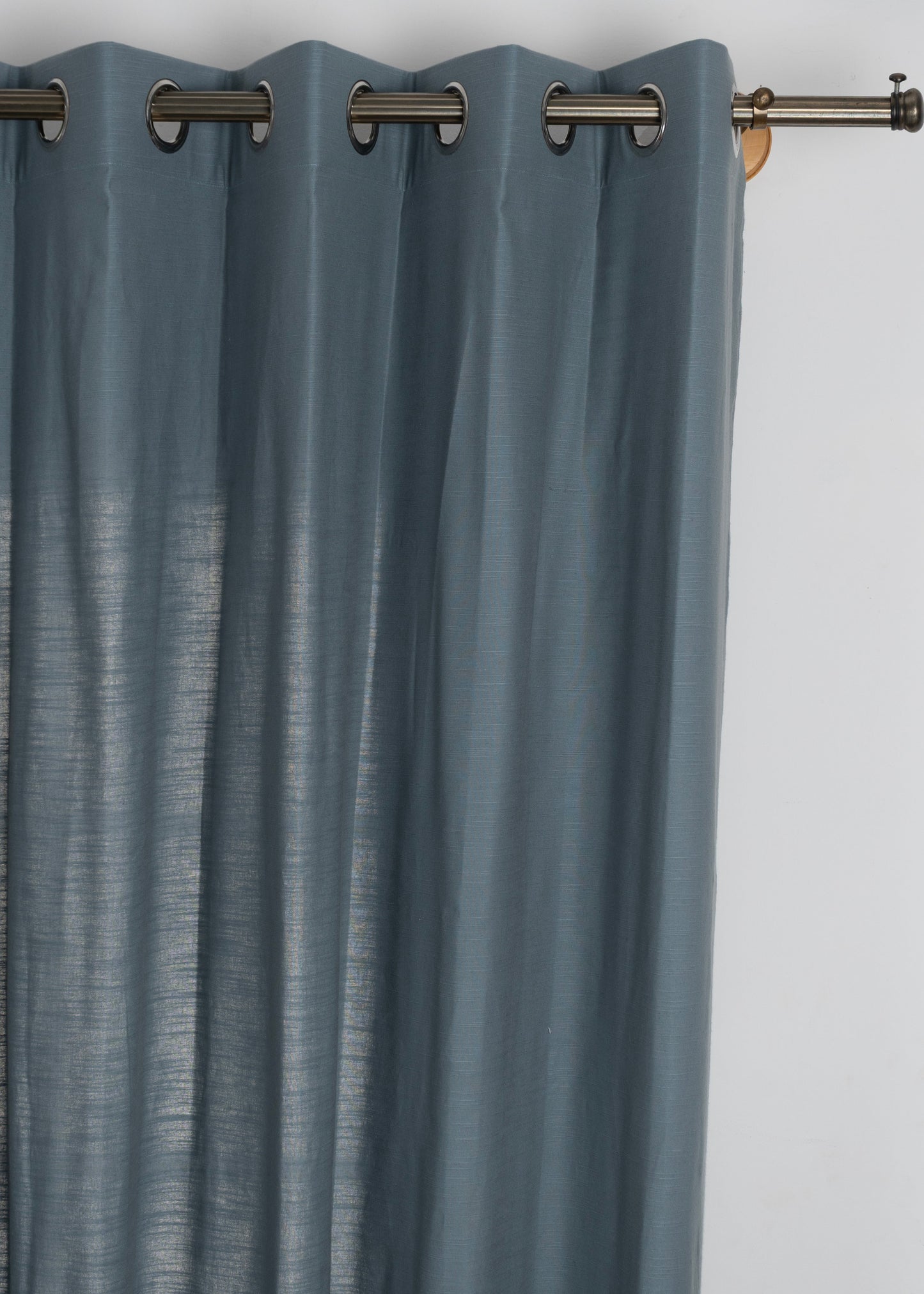 Solid Mist Blue 100% cotton curtain for Living room and bedroom - Room darkening - Single Piece