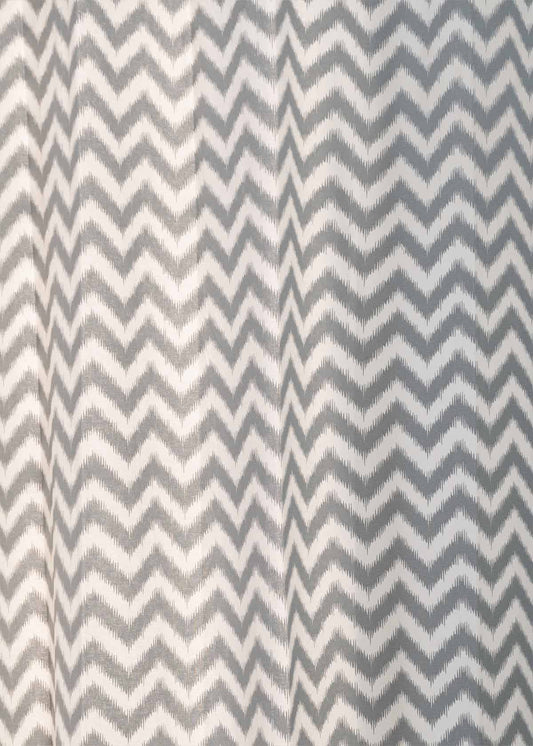 Ikat chevron printed cotton Fabric - Grey