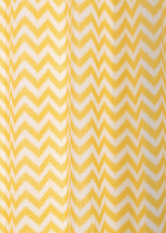 Ikat chevron printed cotton Fabric - Yellow