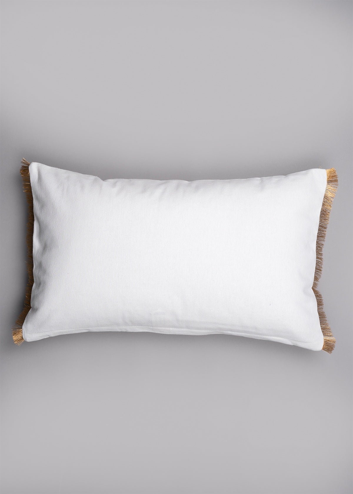 Lotus Blossom  100% cotton decorative cushion cover for sofa with gold fringe - Green