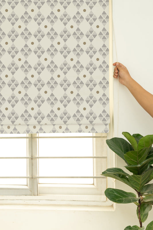 Mirage 100% Cotton Sheer Printed Customizable blind for livingroom & Bedrooms-Light Filtering
