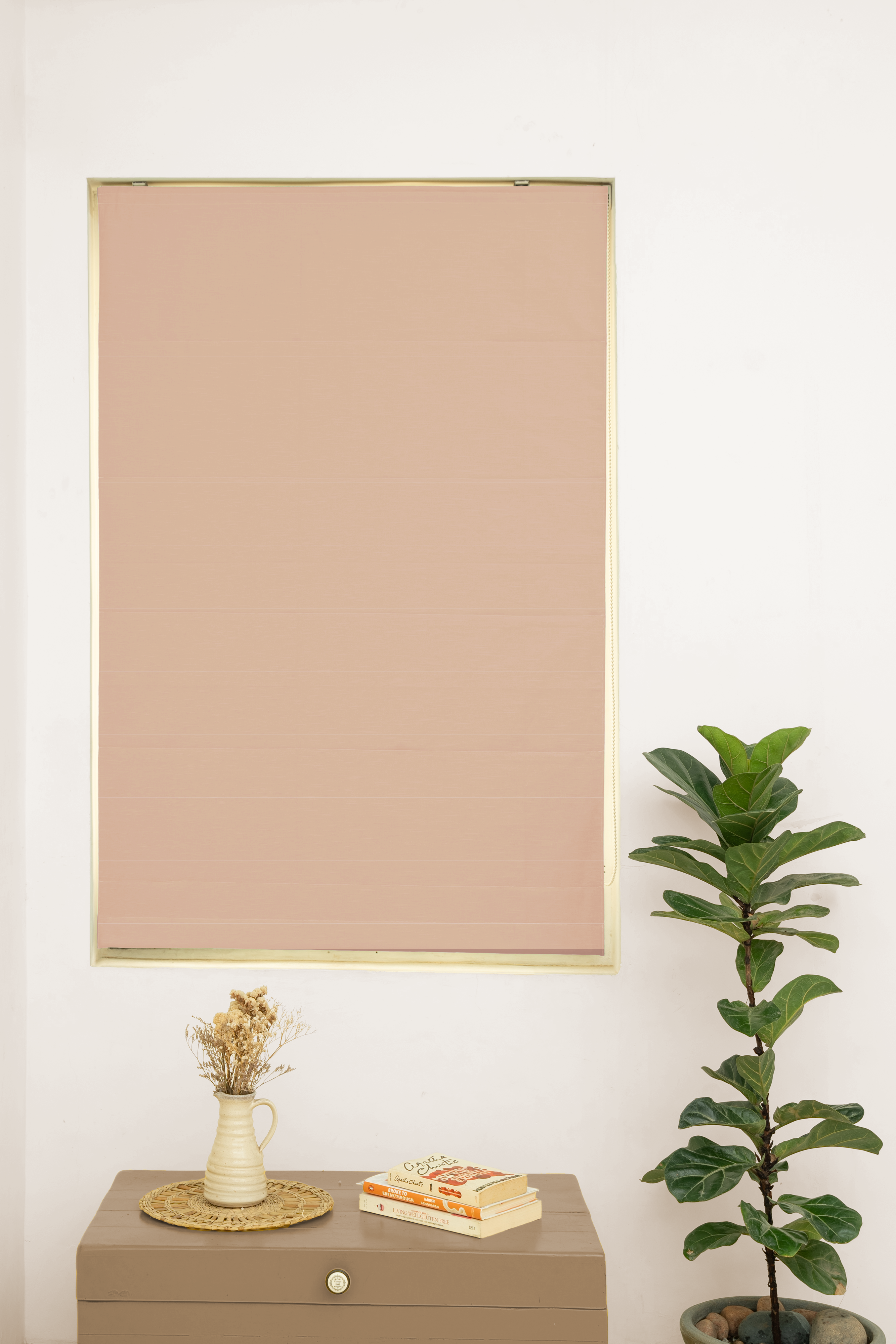 Pink Sand 100% Customizable Solid Linen blind for living room - Room darkening
