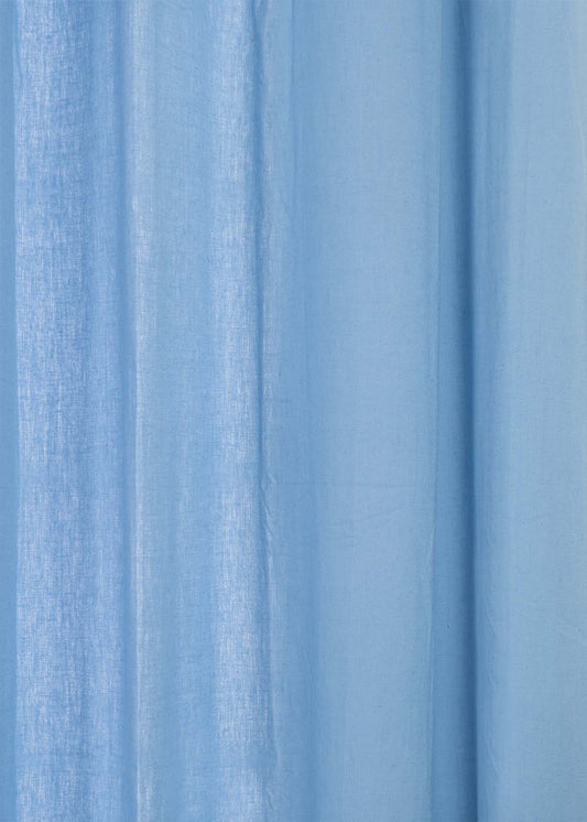Solid powder blue premium 100% cotton fabric for curtain, cushion cover, dining, blinds - Room darkening
