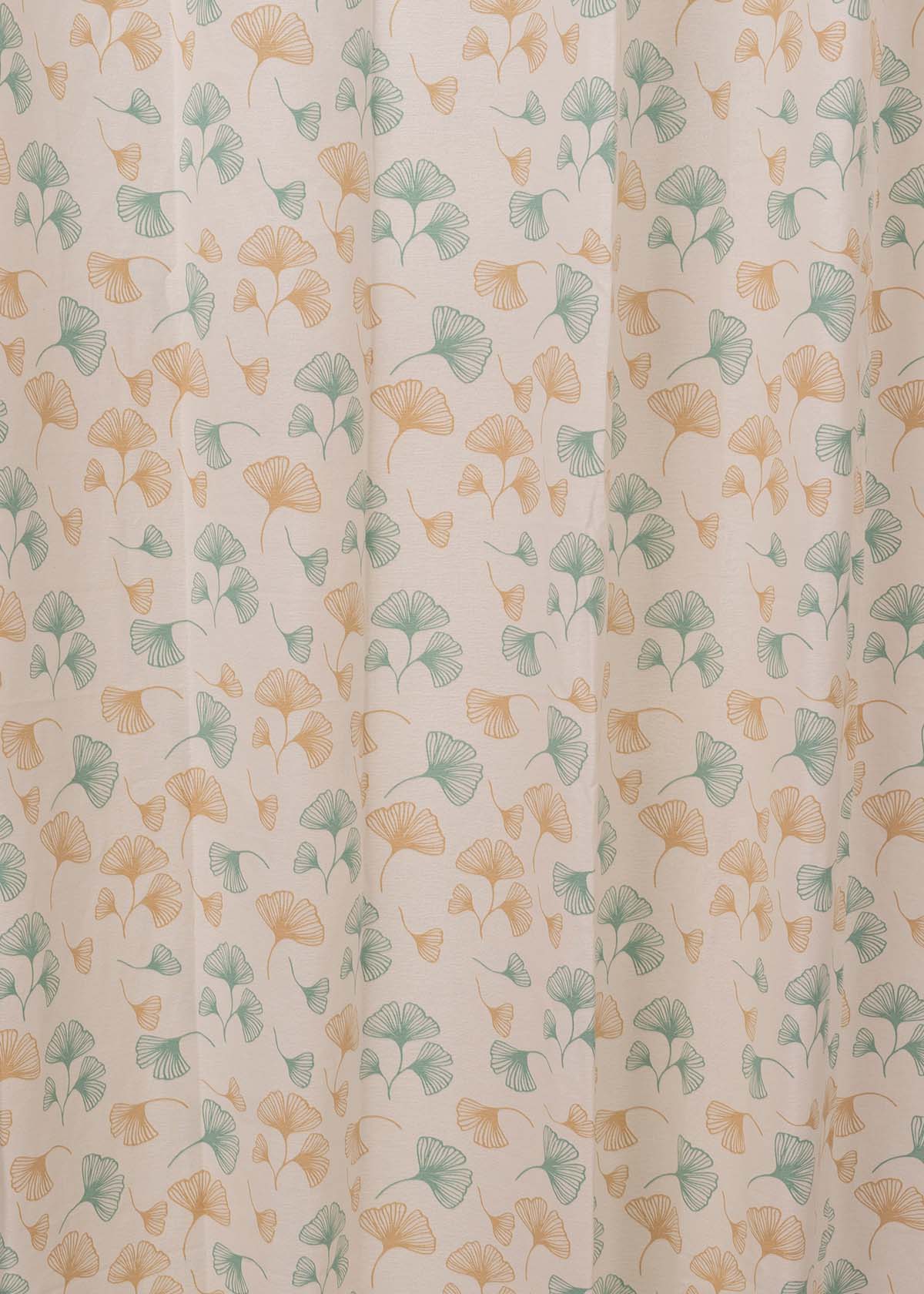 Gingko Nile Blue 100% cotton floral curtain for living room - Light Reduction - Single Piece