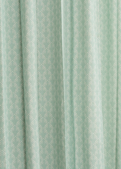 Pergola Nile Blue 100% cotton geometric curtain for living room & Bedroom - Room darkening - Single Piece