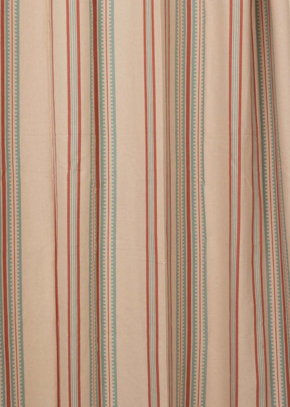 Roman Stripes 100% cotton geometric curtain for bed room - Room darkening - Multicolor - Single Piece