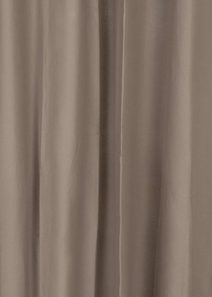 Solid Walnut Grey 100% cotton plain curtain for bedroom - Room darkening - Single Piece