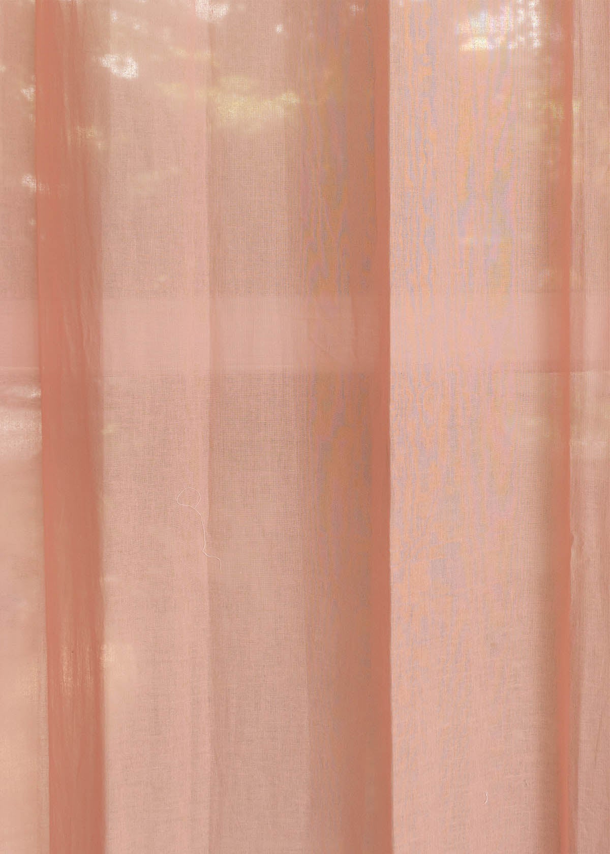 Solid Clay sheer 100% cotton plain curtain for Living room & bedroom - Light filtering - Rust - Single Piece