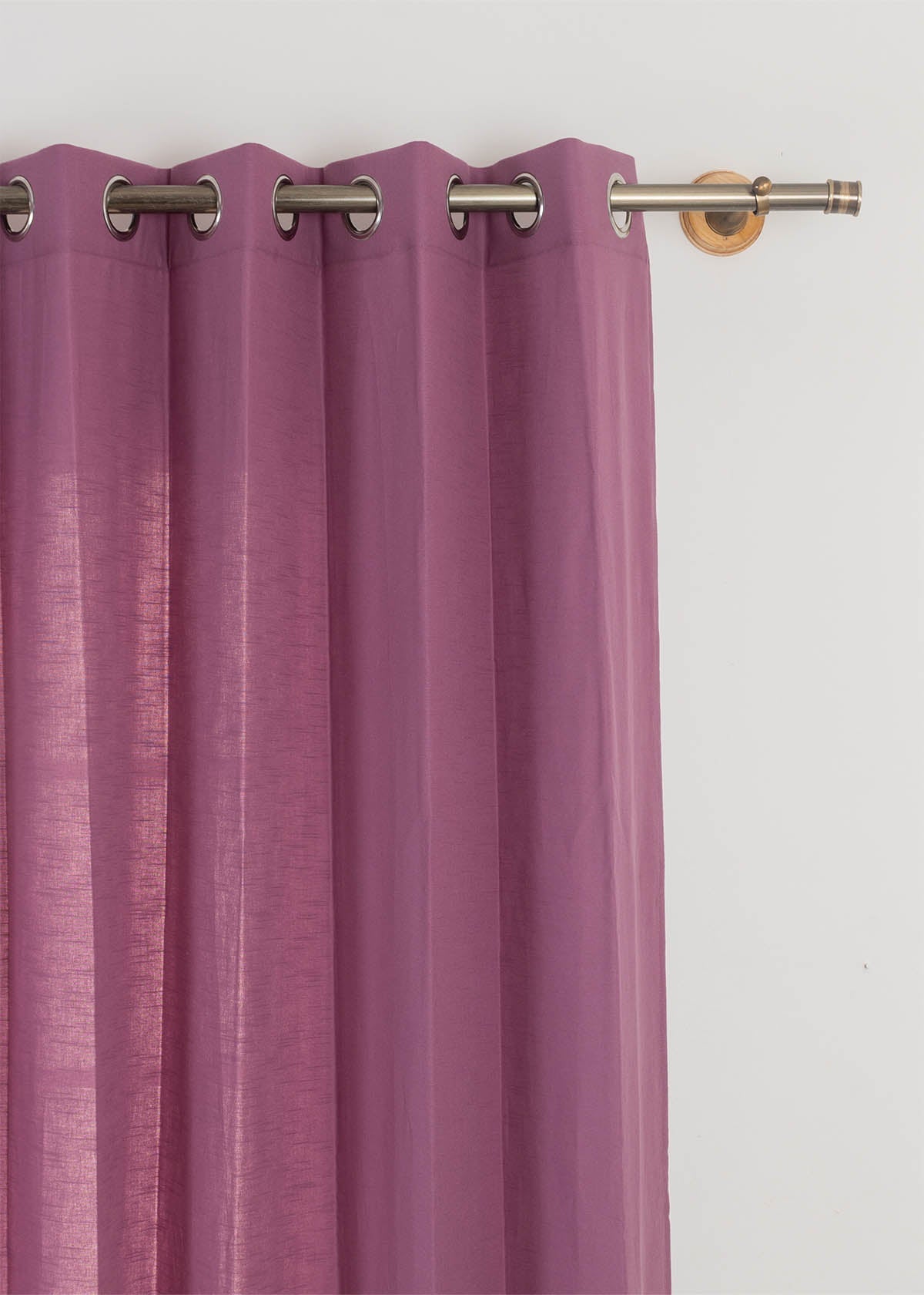 Solid Grape 100% cotton plain curtain for bedroom - Room darkening - Single Piece