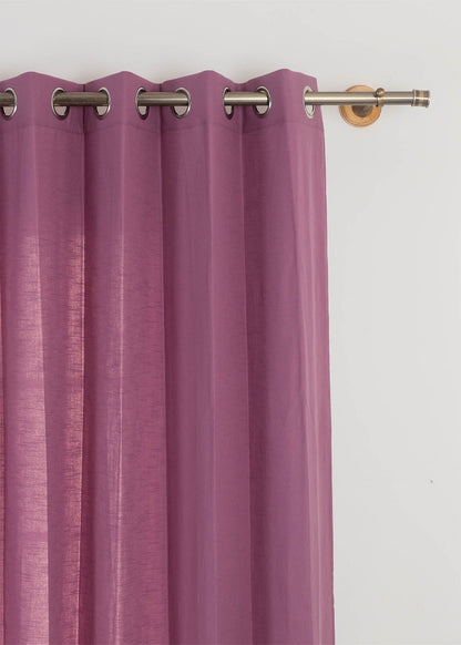Solid Grape 100% cotton plain curtain for bedroom - Room darkening - Single Piece