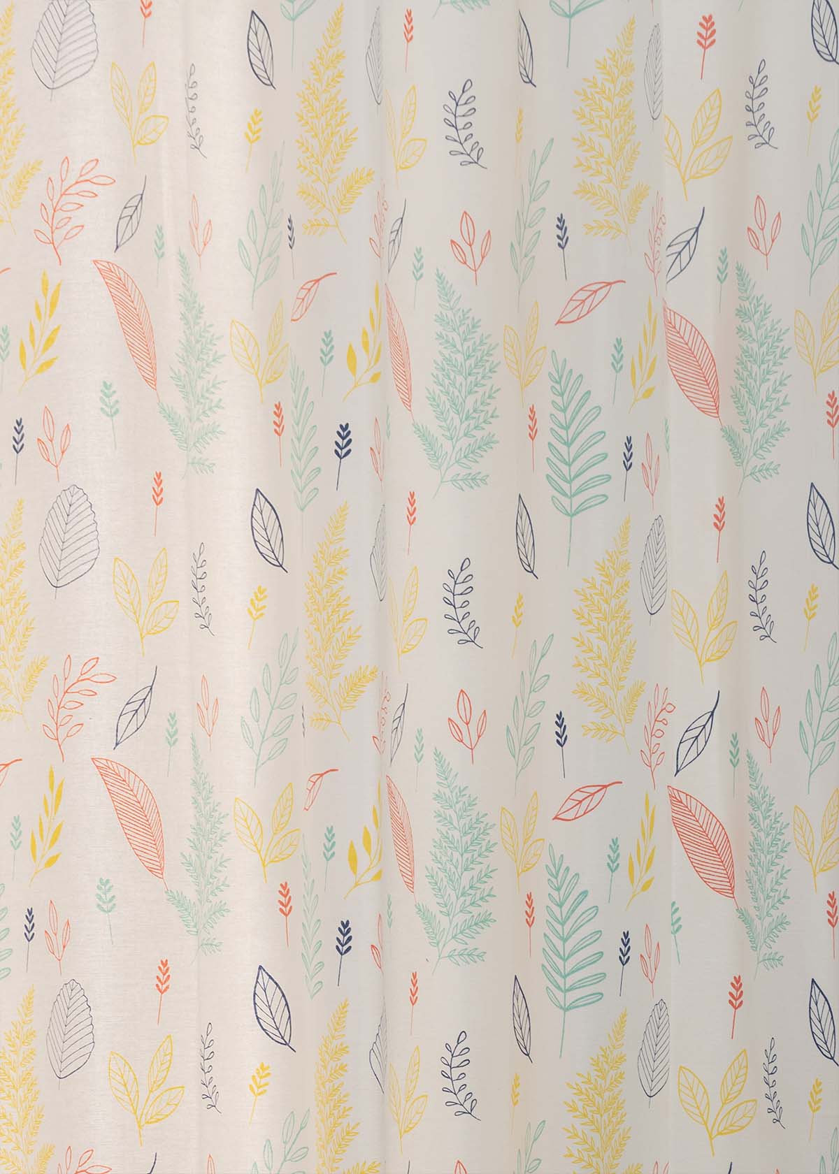 Rustling Leaves Multicolor 100% cotton floral curtain for bed room - Light Reduction - Single Piece