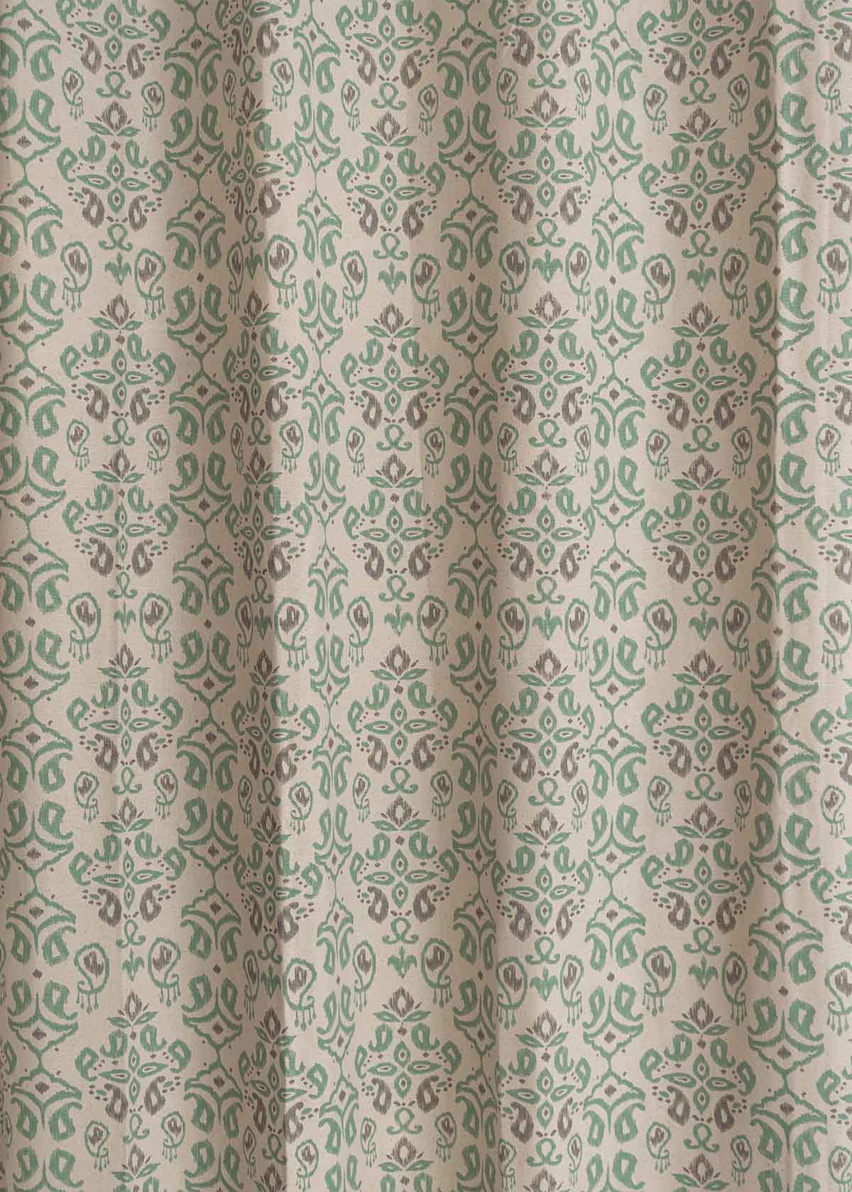Spice Route 100% cotton geometric curtain for bed room - Room darkening - Multicolor - Single Piece