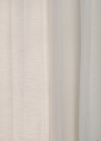 Solid white 100% cotton plain curtain for bedroom - Light Reduction - Single Piece