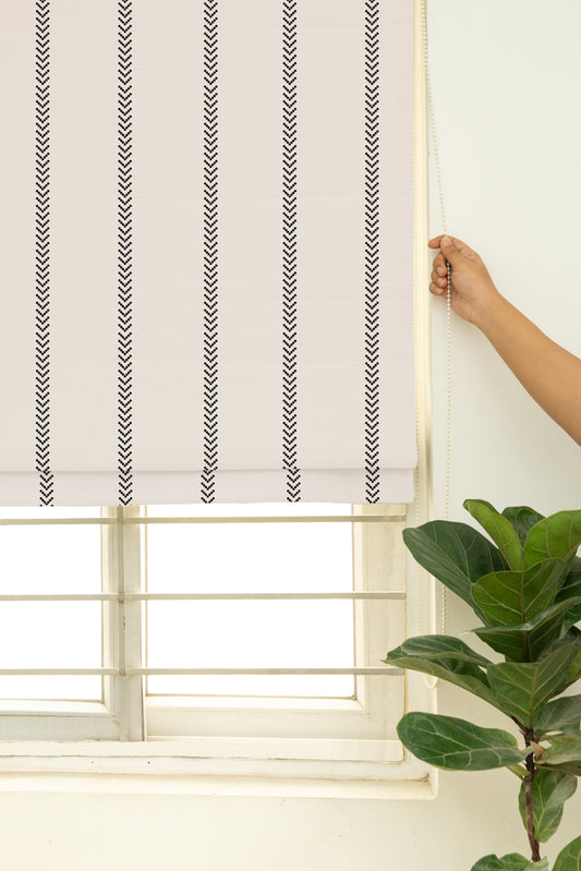 Spear 100% Cotton Sheer Printed Customizable blind for livingroom & Bedrooms-Light Filtering