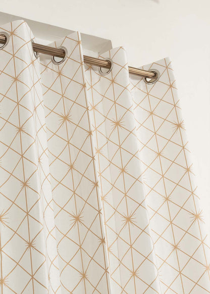 Stardust Printed 100% cotton floral curtain for Living room & bed room - Light Reduction - Single Piece