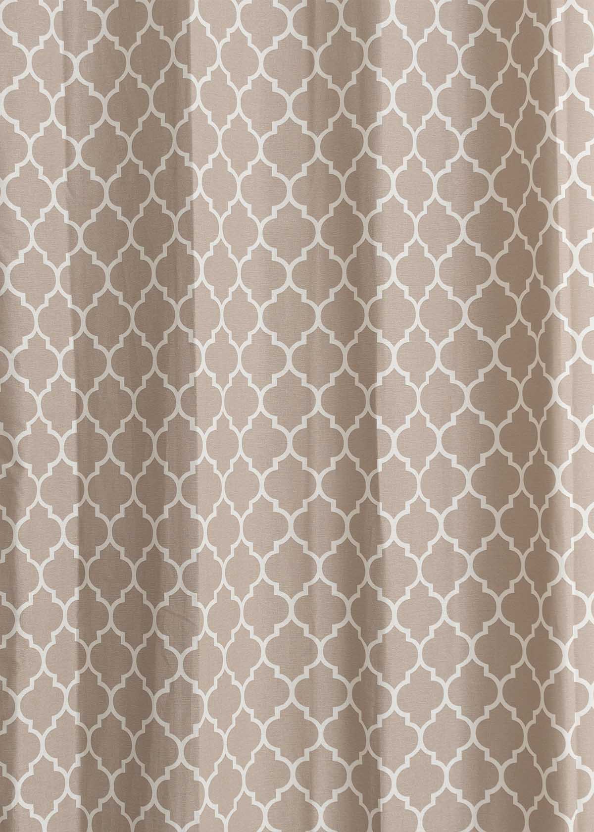 Reverse Trellis printed cotton Fabric - Walnut-Grey