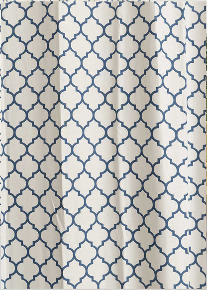 Trellis printed cotton Fabric - Royal Blue