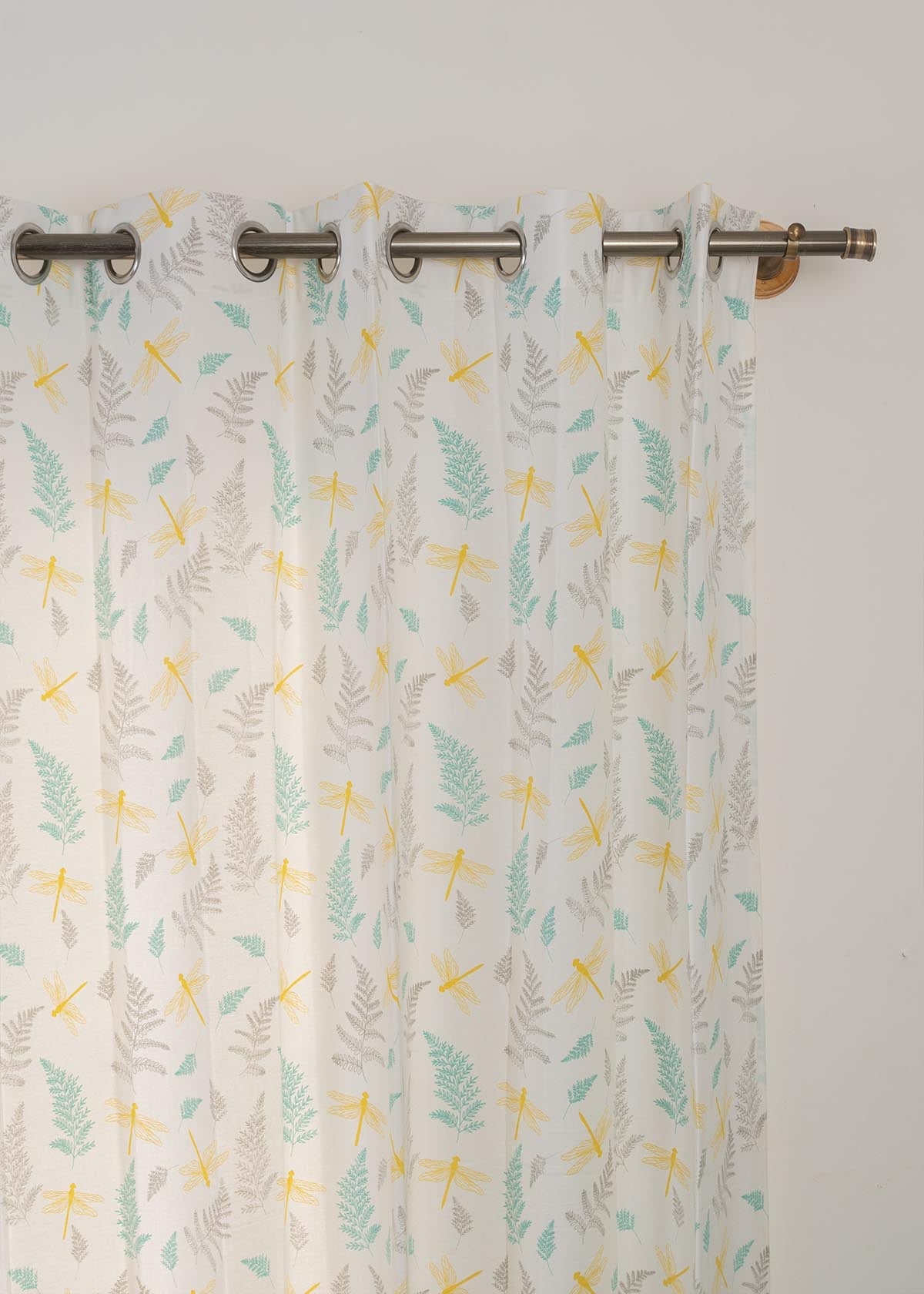 Winged Skies 100% cotton floral curtain for kids room, living room & bed room - Light Reduction - Single Piece